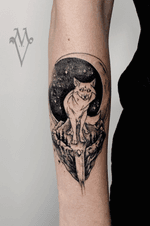 Wolf, fox tattoo
