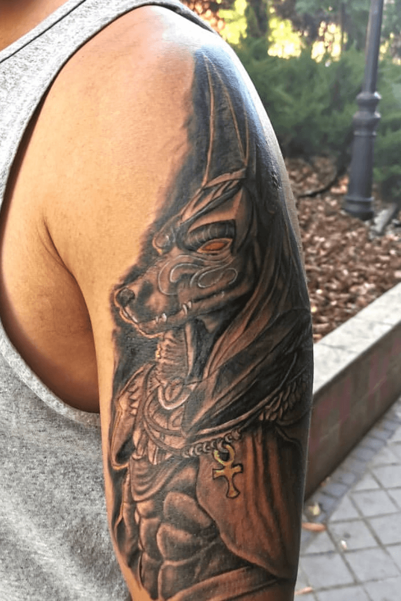 Tattoo uploaded by rosasmarintattoo • Anubis en piel morena 6 horas de  sesion • Tattoodo