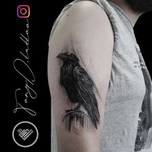 🎨🎨🎨Black raven in the rain!🇨🇭From Switzerland quality, done by TonyD📬📬📬Dm or send me an email via:💌tonyd.tattoo@gmail.com for consultancy and booking.