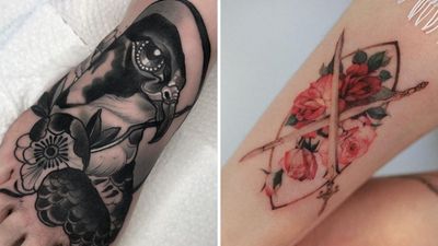 Beautiful tattoo on the left by Lorena Morato and beautiful tattoo on the right by Woohwa Fable #WoohwaFable #Woohwa #LorenaMorato #beautifultattoos #beautifultattoo #beautiful #tattooidea #besttattoo #awesometattoo #cooltattoo