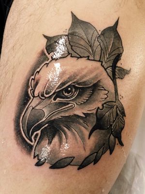 Black and Grey Neo-Traditional Eagle by resident artist Sean Newman.