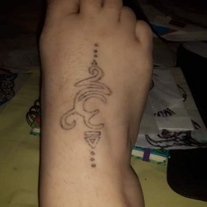 Symbol meaning 'strength', this tattoo was difficult as the ink would not stay. Re-did it 3x... one of my first. Realized later it was the fault of the substandard ink