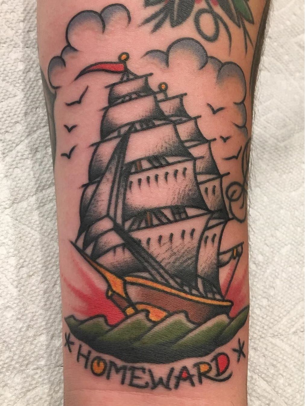 Buy Traditional Tattoo Sailor Jerry Sailing Ship Boat Vintage Look Online  in India  Etsy