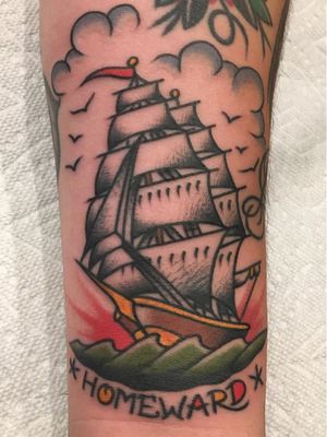 Sailor Jerry tattoo by William Boothby - Sailor Jerry Tattoo Festival #SailorJerry #SailorJerryTattooFestival #Traditional #TraditionalTattoo #TraditionalAmerican #Honolulu #Hawaii #oldschooltattoo #WilliamBoothby