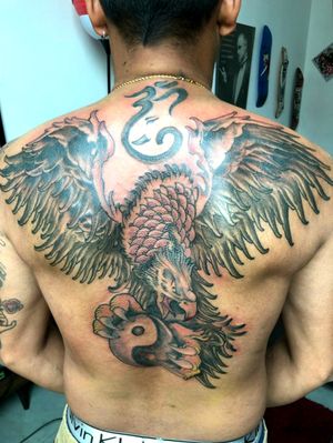 Custom eagle back piece. 