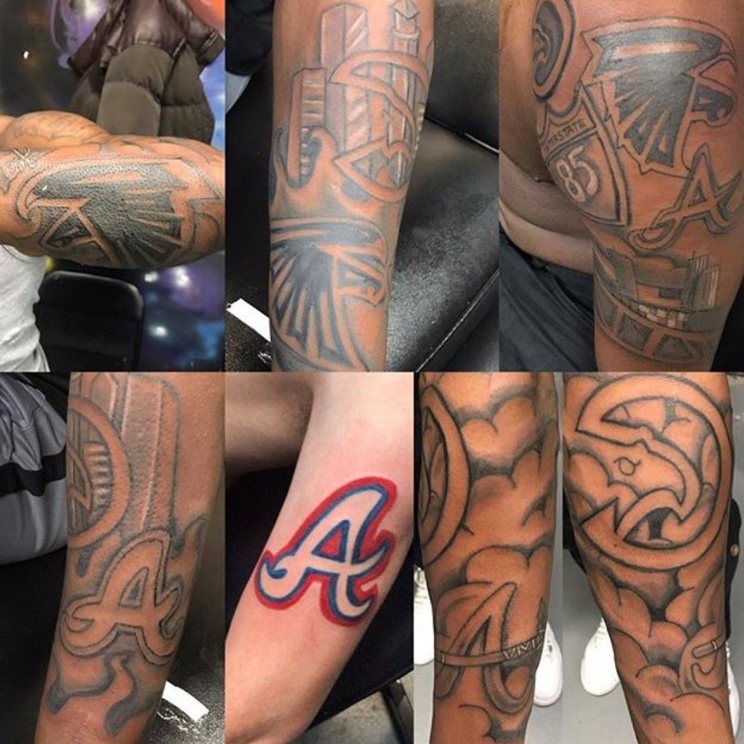 Pin by Idan Hartal on Tattoos  Atlanta tattoo Be brave tattoo Baseball  tattoos