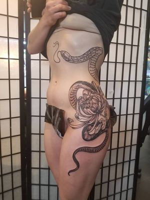 serpent tattoo in progress...