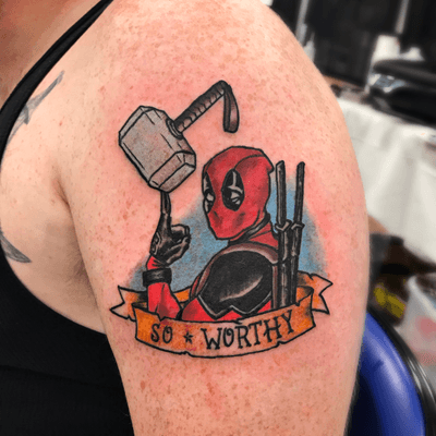 An oh so worthy Deadpool! #marvel #comic #deadpool #tattoo