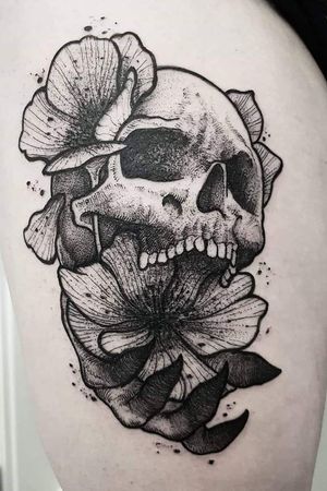 Flower and skull