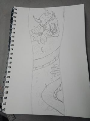I'm not exactly great at drawing but I'm trying my best to design a sleeve for myself 