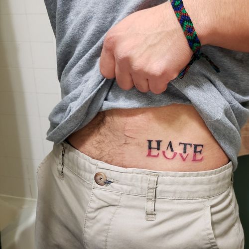 Tattoo Uploaded By Marco Cornejo Hate Love Tattoodo