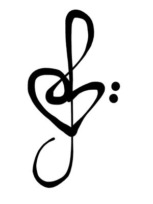 G-clef + Bass clef + heart