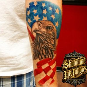 Fun American Flag & Eagle tattoo I did last week
