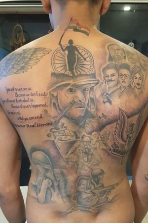 Indian Army full back tattoo