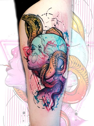 #kuro #kurotrash #tattooart #tattoo #tattooartist #tattooer #tattooist #graphic #design #snaketattoo #snake #snakes #art #graphictattoo #graphictattoos #triangle #colortattoo #color #watercolortattoos #watercolortattoo #watercolor #Tattoodo 