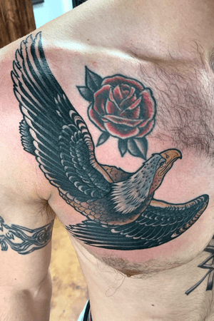The eaglw was a cover up of lettering and an AK, i did not do the rose.