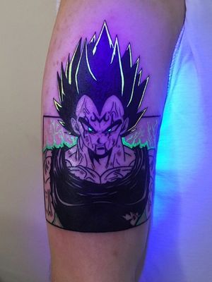UV Ink Tattoo by Noil Culture #NoilCulture #uvinktattoo #uvink #uvtattoo #ultraviolet #ultraviolettattoo #uv #dragonballz #goku #anime #manga #arm