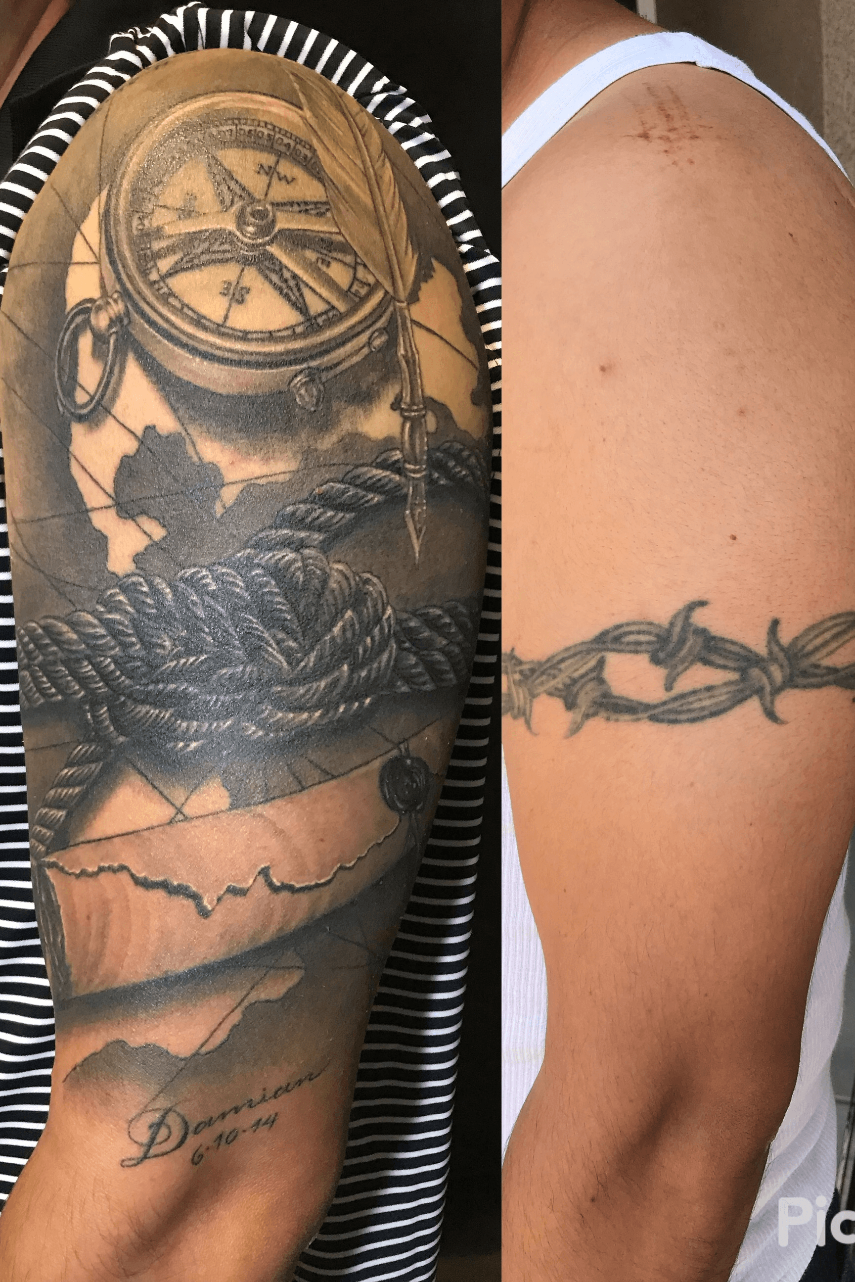 Miguel Angel Tattoo  Arrow cover up done by miguelangeltattoo at
