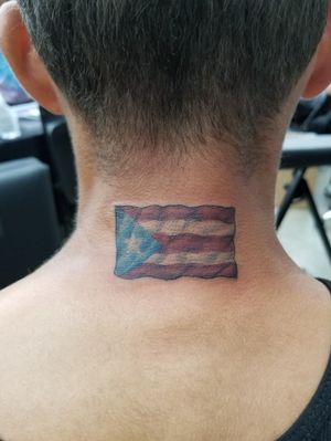Miniature waving Puerto Rico Flag I did this passed weekend at Wildwood Beach Bash Tattoo Convention