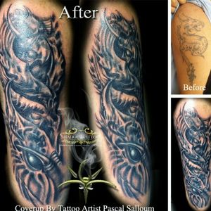 Half sleeve cover up by tattoo artist Pascal salloum 