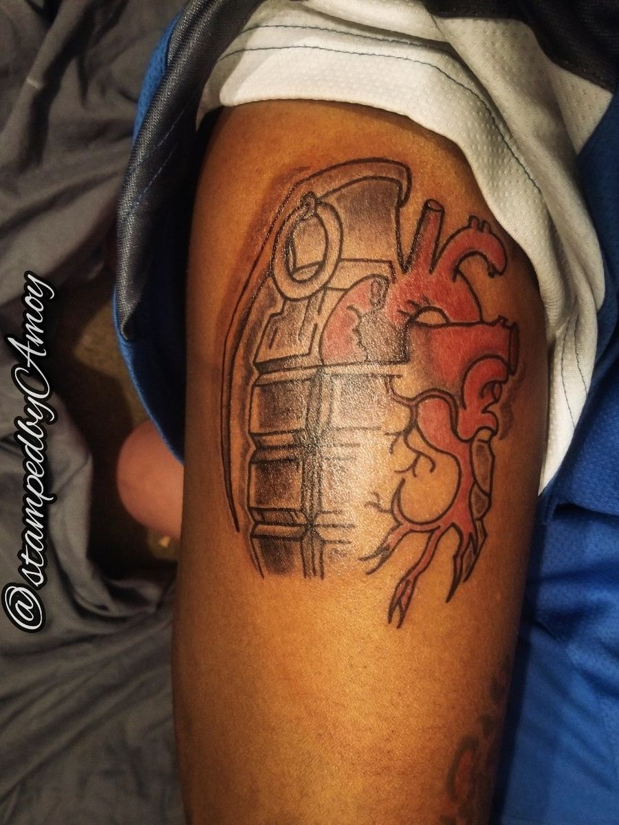 Tattoo uploaded by Amoy Amonte • Heart grenade tattoo • Tattoodo