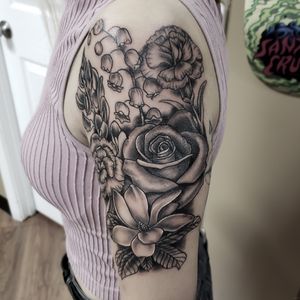 Black and grey flowers