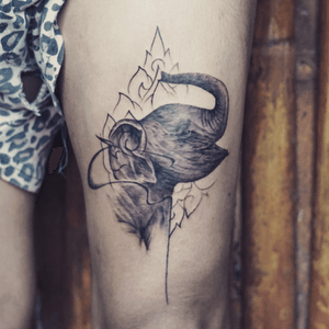 Baby elephant tattoo - Tattoo Chiang Mai                         #elephanttattoo #blackwork #thailand #blackandgreytattoo #inkstagram #inkstinctsubmission #instatattoo #blxckink #tatuaje #ChiangMai #tattoochiangmai #tattooartistchiangmai #tattooculture #inked #tattoostudiochiangmai