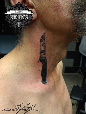 Knife realistic tattoo by @semeli_s_art 