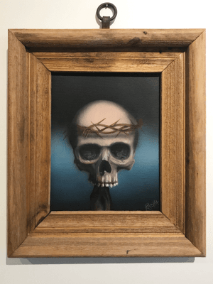 A new piece , “skull with thorns “ !#rashatattoo #skull #skullpainting #jesusskull #macabre #macabreart #darkartwork #gothic #gothicart #airbrush #art #dark #pentictontattoo #penticton #pentictonartist #okanagan #okanaganlifestyle