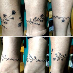 #tattooart #bracelet #flowers  #ankletattoo  #tobilleratattoo #tobillera #brazalete #sefermort