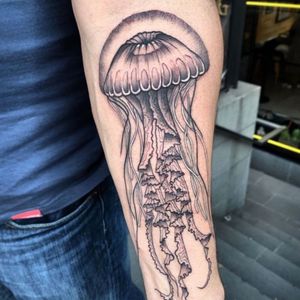 Tattoo by Szabla#jellyfish #armpiece 