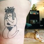 Self love illustration by Francis Cannon tattooed by David Goodnight #DavidGoodnight #FrancisCannon #badasstattoos #womentattoos #womenempowerment #femaleempowerment #queer #femme #female #ladies #reclaim #smashthepatriarchy