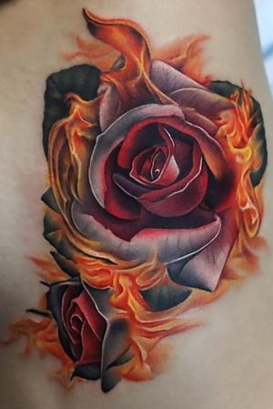 My fourth rose, more real and more red, love the flames