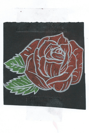 #tattoodesign#tattooartist#rose#red#green#blackpaperDraw red rose