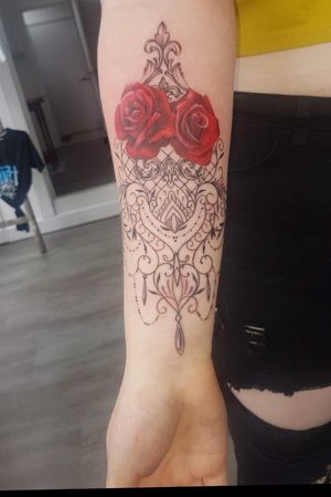 Lace tattoo with roses❤