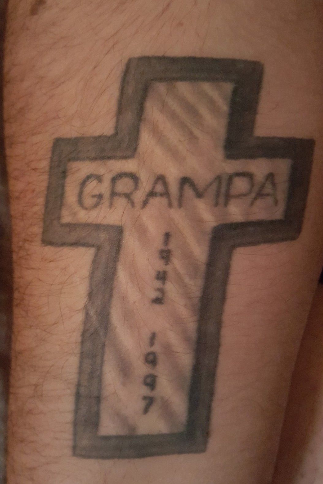 Tattoo uploaded by M0NSTR0US  My very 1st tattoo Rip Grandpa    Tattoodo