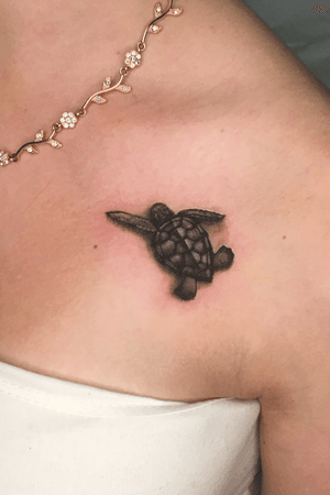Gorgeous freehand baby sea turtle I just did on my beautiful Client for her first tattoo