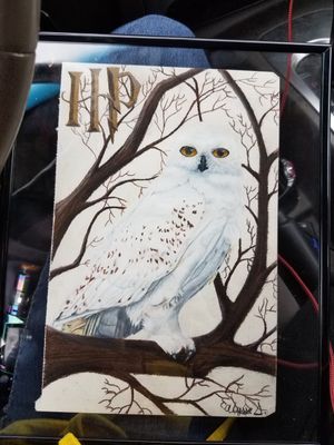 A harry potter themed white owl, finally someone requested hedwig, the owl I was actually using for reference for all my other owl pieces. Strongly believe this is my best, I did get lots of practice for it after all though 