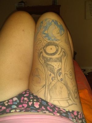 I'm still in process of my thigh tattoo I'm doing myself!!!!!