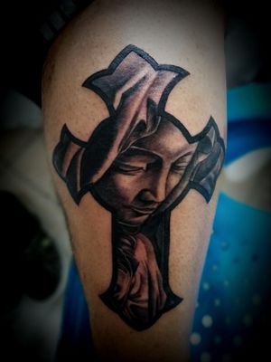 Tattoo Virgen María #virgen #virgentattoo #blacandgrey #blackandgreytattoo #medellintattoo #legtatattoo #realismo #shadowCitas y cotizaciones al +57 310 4479162Realizado en Medellín | Antioquia 