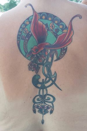My art nouveau inspirerd back tattoo 😍.             Tatooed by Jolanda Withaar - Blue Berryhill tattoo NL