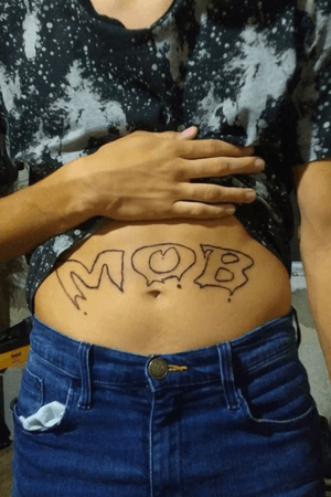 #mob#moneyoverbitches#tattoo#ink#unfinished#lettering#pain#stomach#stomachtattoo