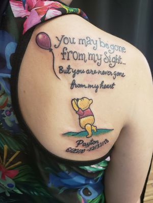 My first tattoo was a memorial tattoo for my little sister #poohbear #winniethepooh Thank you Britney