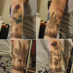A half lower arm by Lauren Stewart at Hepcat Tattoos, Glasgow