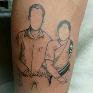 Grandparents Illustration Design Love to do this style....make your tattoo getting unique.To book appointment call now 7973316932