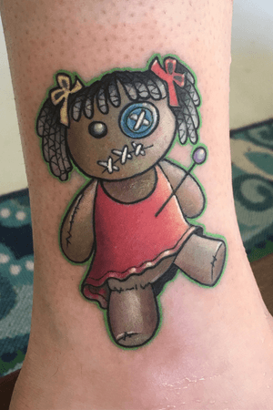 Voodoo doll tattoo color new school 