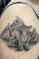 Little goat tattoo color neotraditional 