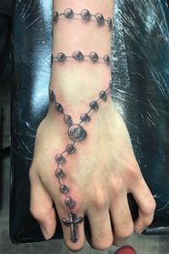 Tattoos Praying Hands With Rosary Beads Sacred Art For Devotion And Style
