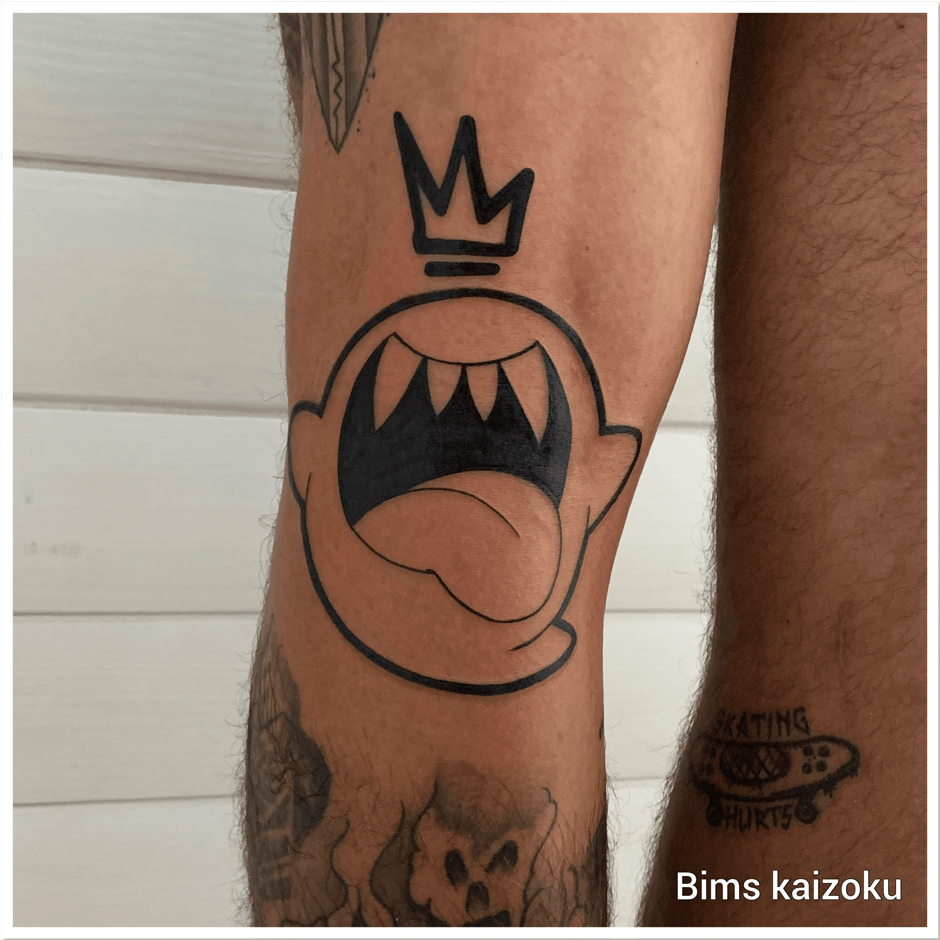 King Boo Luigis Mansionsuper Mario Traditional Tattoo  Etsy
