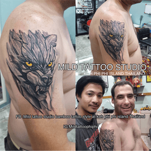MILD TATTOO STUDIO my shop has one branch on Phi Phi Island.Located next to the World Med hospital !!! #wolftattoo #wolf #wolfdrawing #tattooart #tattooartist #bambootattoothailand #traditional #tattooshop #at #Mildtattoostudio #mildtattoo #tattoophiphi #phiphiisland #thailand #tattoodo #tattooink #tattoo #phiphi #kohphiphi #thaibambooartis  #phiphitattoo #thailandtattoo #thaitattoo Artist by Chai